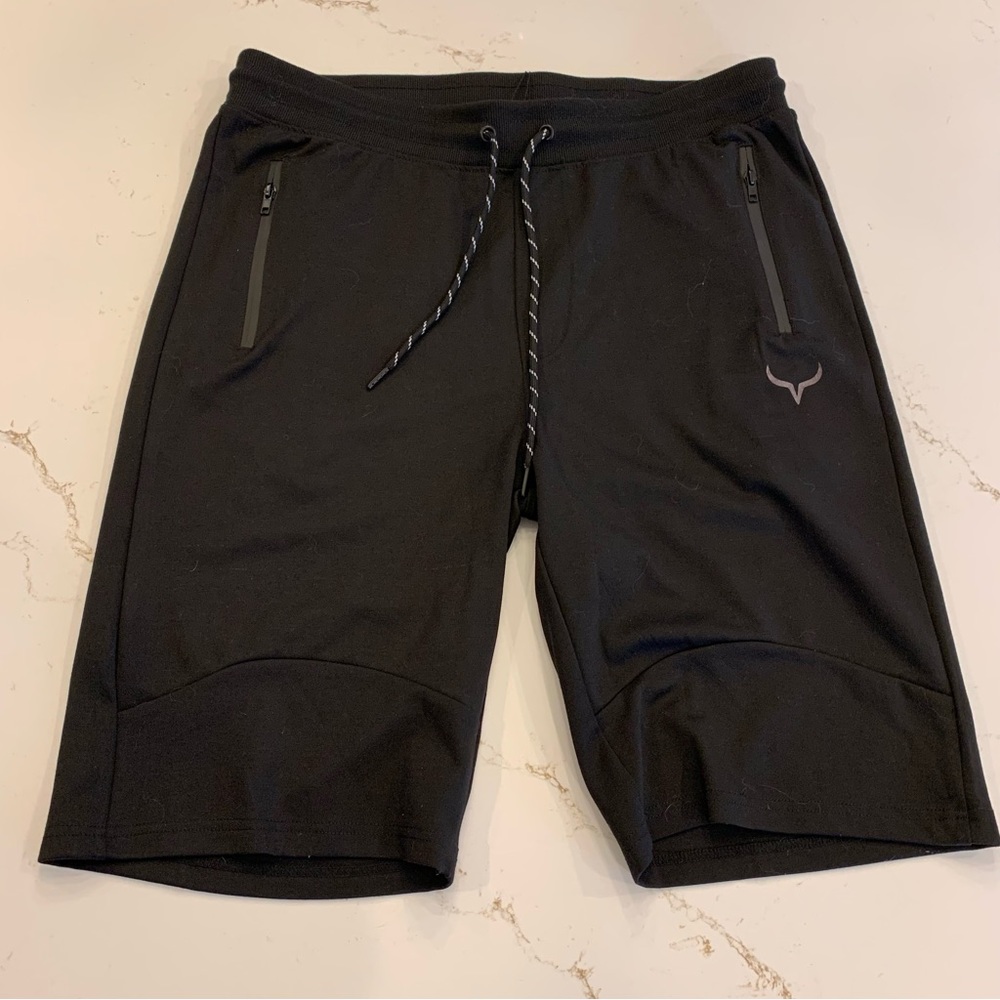 NEW Black Pull On Shorts w/ Elastic Waist & Zippered Pockets Size XL